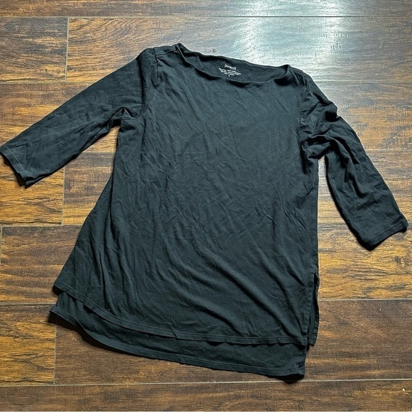 J Jill Black Boat Neck Layered Tunic Top - Picture 1 of 4